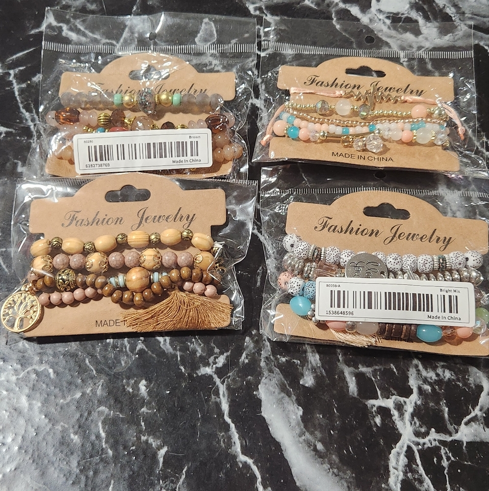 Stackable Stretch Bracelets Multicolored - Picture 2 of 9